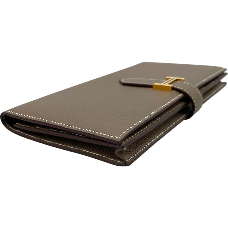 エルメス HERMES ベアンスフレ C刻 エトゥープ GD金具 エプソン レディース 長財布