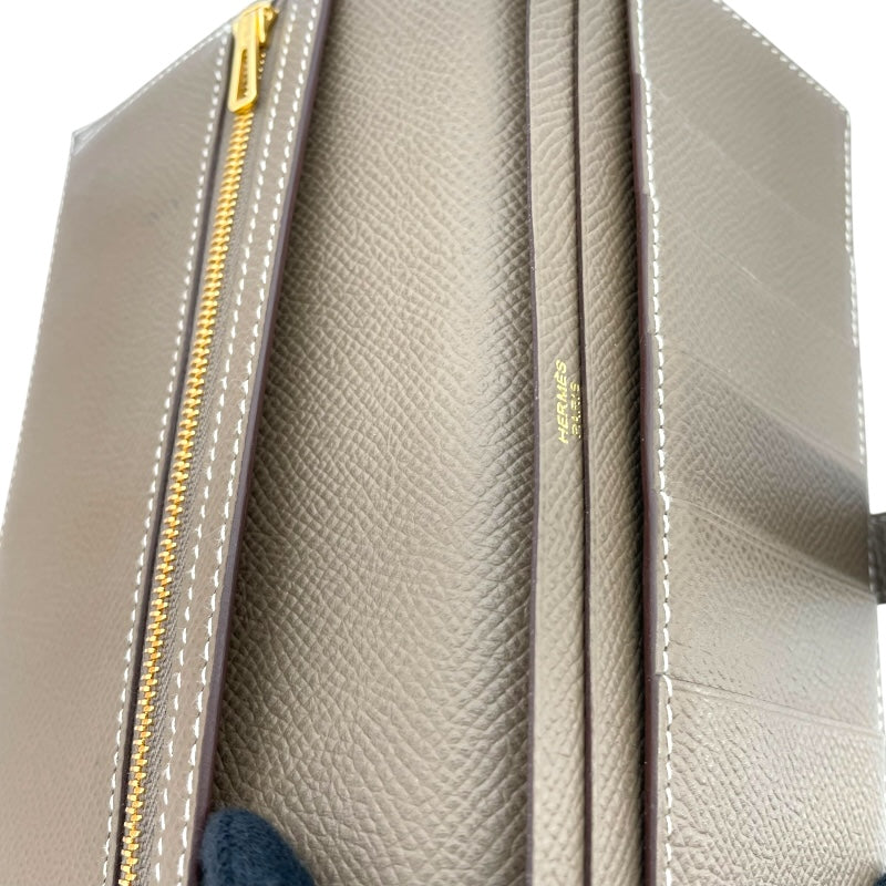 エルメス HERMES ベアンスフレ C刻 エトゥープ GD金具 エプソン レディース 長財布