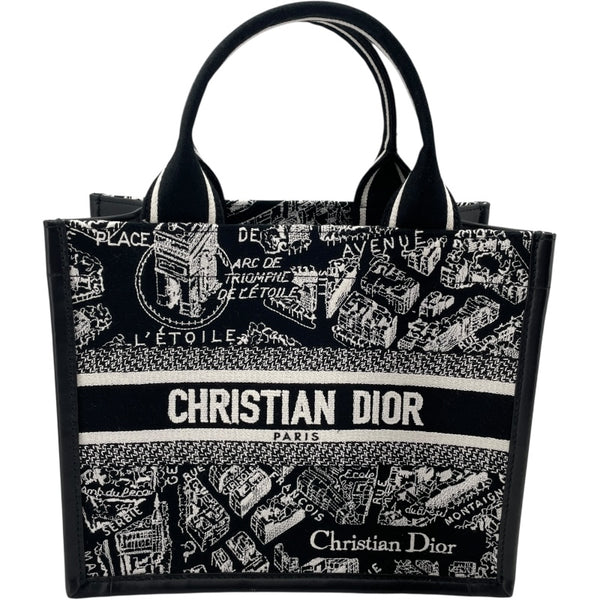 クリスチャン・ディオール Christian Dior ブックトート スモール ブラック・ホワイト ジャガード レディース ショルダーバッグ