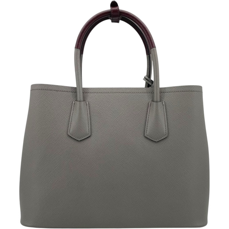 プラダ PRADA ダブルバッグ 1BG775 グレー GD金具 サフィアーノレザー レディース ショルダーバッグ