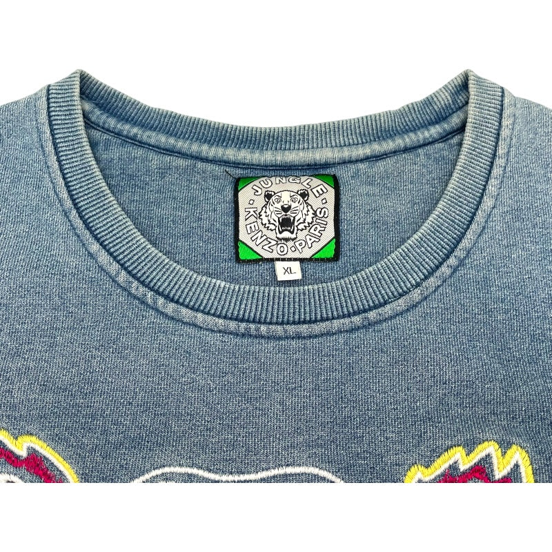 ケンゾー KENZO タイガー刺繍スウェットシャツ ブルー コットン メンズ