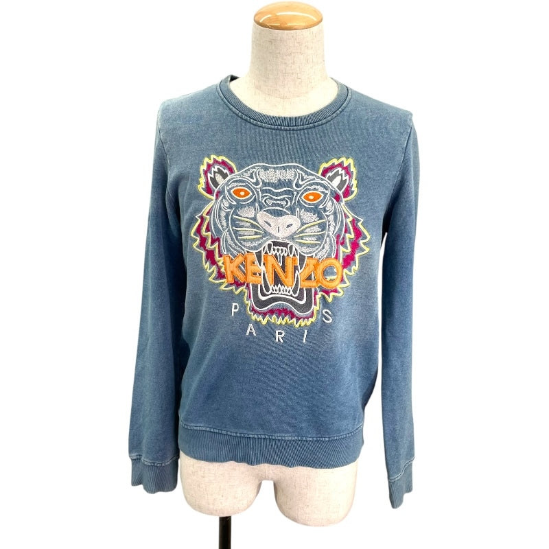 ケンゾー KENZO タイガー刺繍スウェットシャツ ブルー コットン メンズ スウェット