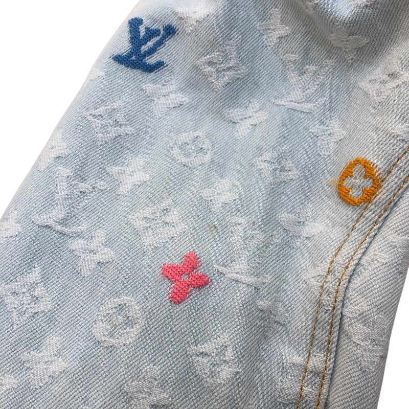 ルイ・ヴィトン LOUIS VUITTON モノグラムデニム総柄ジャケット 24AW HRA01X ブルー デニム メンズ デニムジャケット