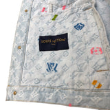 ルイ・ヴィトン LOUIS VUITTON モノグラムデニム総柄ジャケット 24AW HRA01X ブルー デニム メンズ デニムジャケット