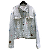 ルイ・ヴィトン LOUIS VUITTON モノグラムデニム総柄ジャケット 24AW HRA01X ブルー デニム メンズ デニムジャケット