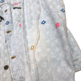 ルイ・ヴィトン LOUIS VUITTON モノグラムデニム総柄ジャケット 24AW HRA01X ブルー デニム メンズ デニムジャケット