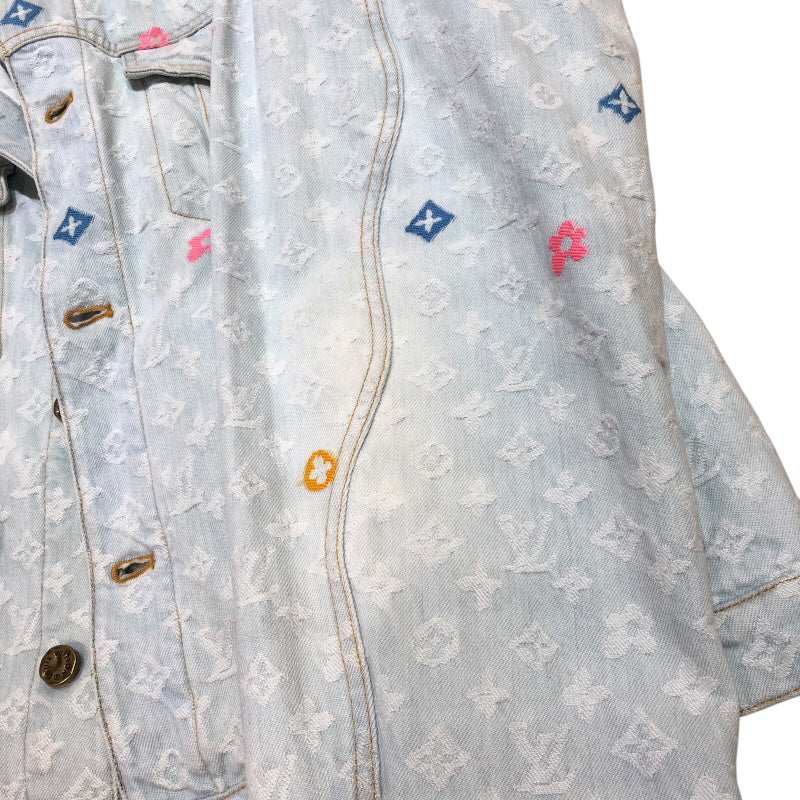 ルイ・ヴィトン LOUIS VUITTON モノグラムデニム総柄ジャケット 24AW HRA01X ブルー デニム メンズ デニムジャケット