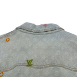 ルイ・ヴィトン LOUIS VUITTON モノグラム総柄デニムジャケット HRA01X ブルー コットン メンズ デニムジャケット