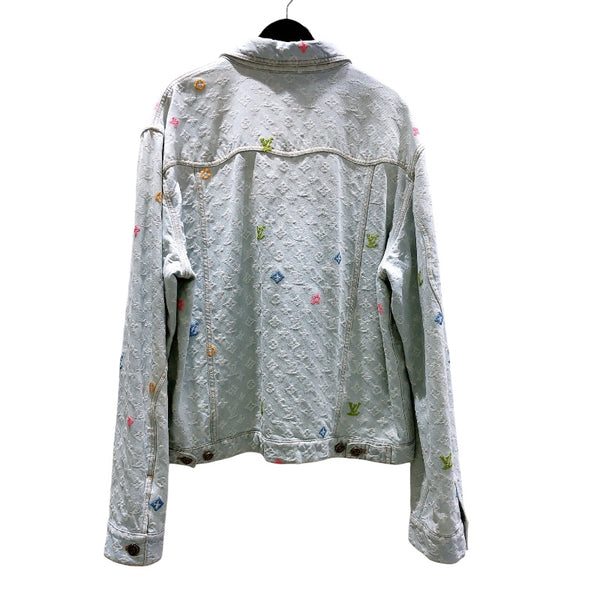 ルイ・ヴィトン LOUIS VUITTON モノグラムデニム総柄ジャケット 24AW HRA01X ブルー デニム メンズ デニムジャケット