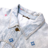 ルイ・ヴィトン LOUIS VUITTON モノグラムデニム総柄ジャケット 24AW HRA01X ブルー デニム メンズ デニムジャケット
