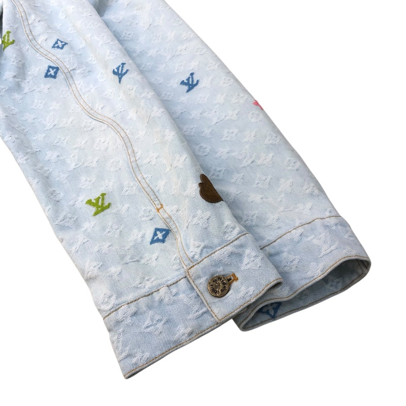 ルイ・ヴィトン LOUIS VUITTON モノグラムデニム総柄ジャケット 24AW HRA01X ブルー デニム メンズ デニムジャケット