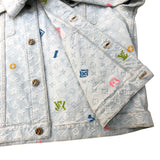 ルイ・ヴィトン LOUIS VUITTON モノグラムデニム総柄ジャケット 24AW HRA01X ブルー デニム メンズ デニムジャケット
