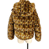 モンクレール MONCLER DAOS 総柄ペロアダウンジャケット F20931A57100 54AQW ブラウン レーヨン レディース ダウンジャケット