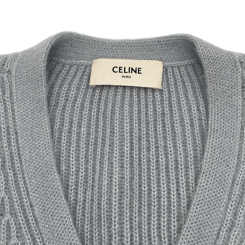 セリーヌ CELINE モヘアニットカーディガン 2AD24377N ブルー モヘア レディース カーディガン