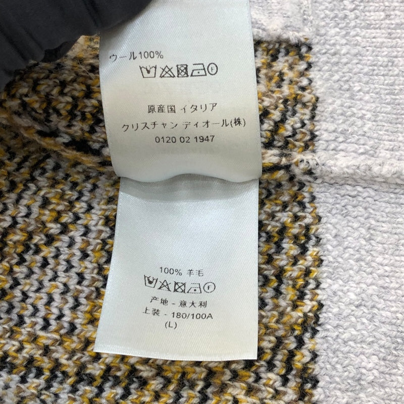 クリスチャン・ディオール Christian Dior オブリーク総柄ニットカーディガン 213M233AT393 グレー ウール メンズ カーディガン