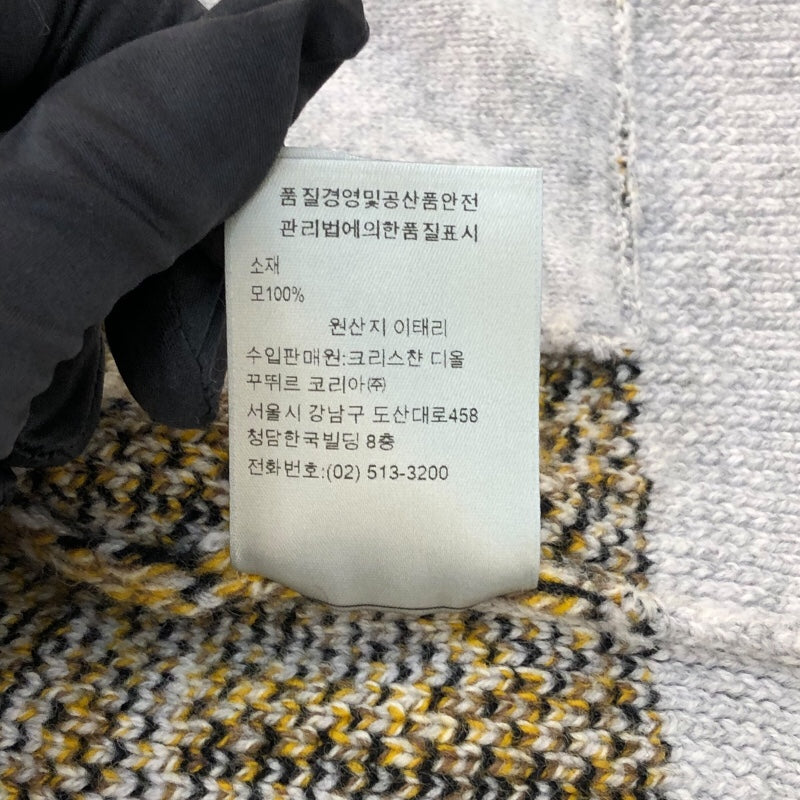 クリスチャン・ディオール Christian Dior オブリーク総柄ニットカーディガン 213M233AT393 グレー ウール メンズ カーディガン