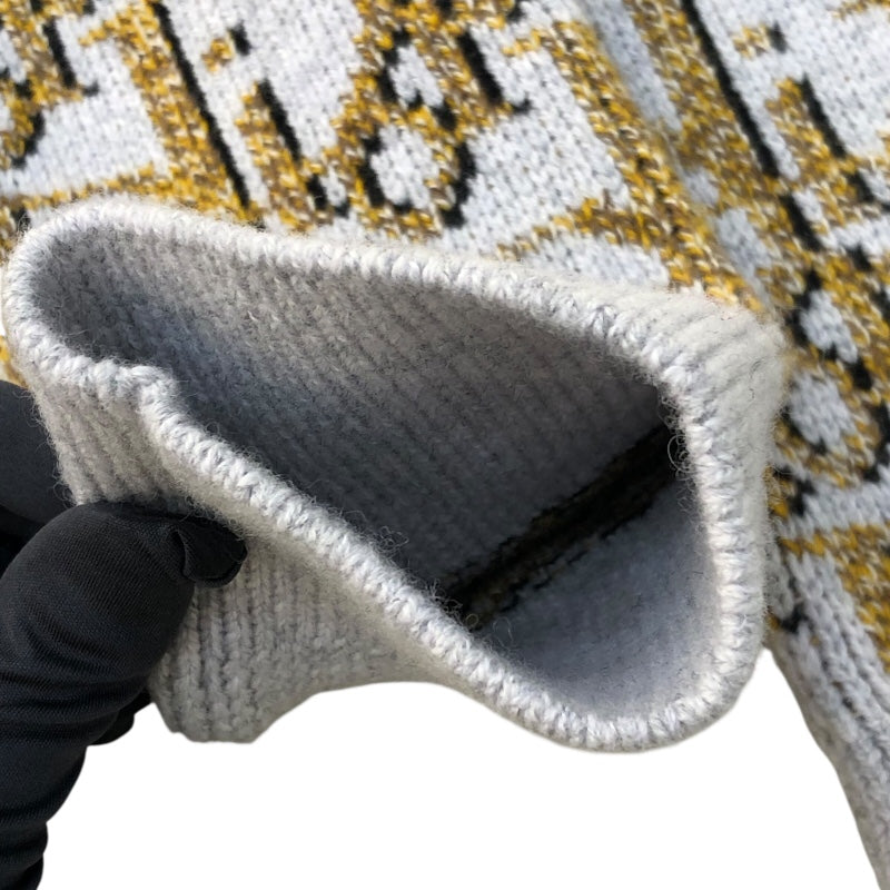 クリスチャン・ディオール Christian Dior オブリーク総柄ニットカーディガン 213M233AT393 グレー ウール メンズ カーディガン