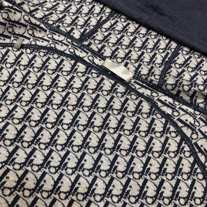 クリスチャン・ディオール Christian Dior オブリーク総柄 ジップアップパーカー 113M221AT225 ネイビー コットン/カシミヤ メンズ パーカー