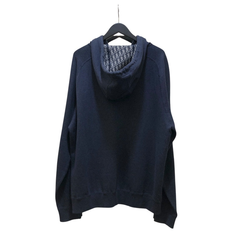 クリスチャン・ディオール Christian Dior オブリーク総柄 ジップアップパーカー 113M221AT225 ネイビー コットン/カシミヤ メンズ パーカー