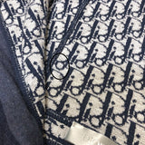 クリスチャン・ディオール Christian Dior オブリーク総柄 ジップアップパーカー 113M221AT225 ネイビー コットン/カシミヤ メンズ パーカー