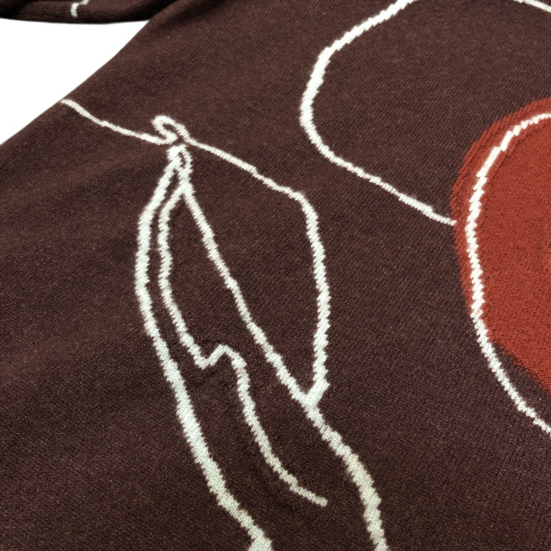 エルメス HERMES カシミヤ デザインニットセーター ボルドー カシミヤ メンズ ニット