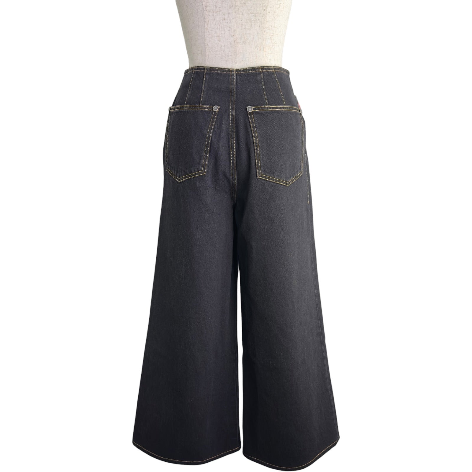 シャネル CHANEL ツイードポケットワイドデニムパンツ P73045 ブラック