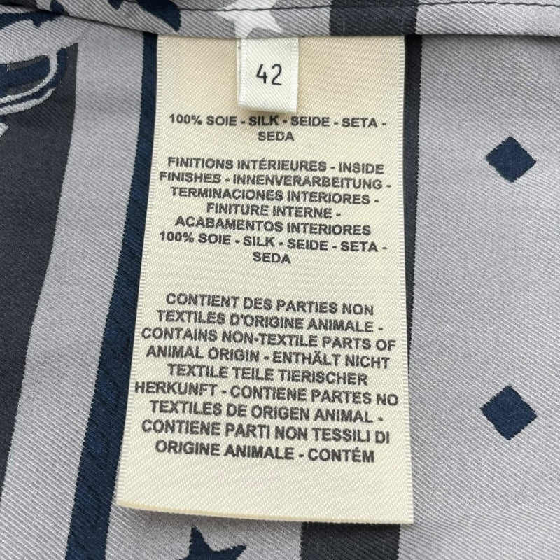 エルメス HERMES シルクシャツワンピース 2H0522DU ネイビー シルク