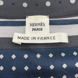 エルメス HERMES シルクシャツワンピース 2H0522DU ネイビー シルク レディース ワンピース