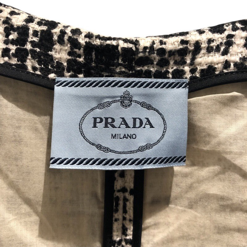 プラダ PRADA トライアングルロゴツイードノースリーブワンピース P3G46 コットン レディース ワンピース