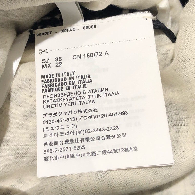プラダ PRADA トライアングルロゴツイードノースリーブワンピース P3G46 コットン レディース ワンピース