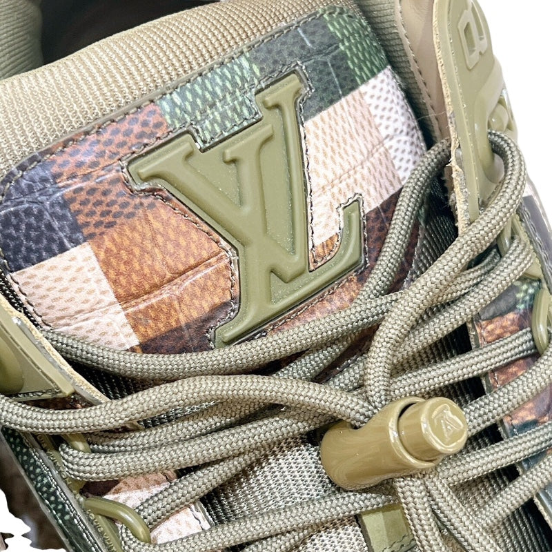 ルイ・ヴィトン LOUIS VUITTON LVトレイナーマキシライン ローカットスニーカー FD1213 カーキ レザー メンズ スニーカー