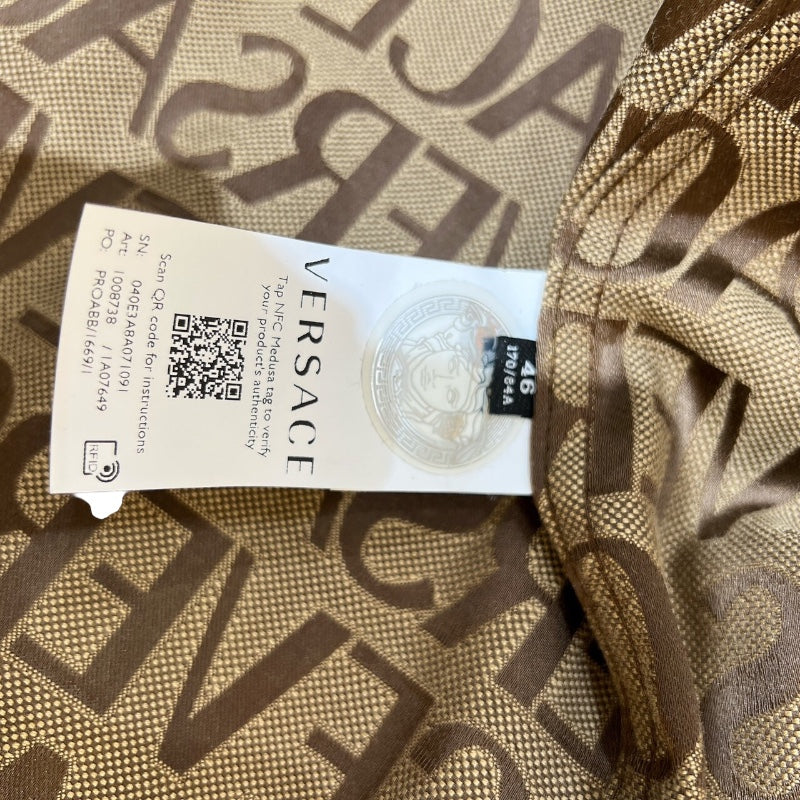 ヴェルサーチ VERSACE ロゴ総柄オールオーバーシャツ 1008738 ポリエステル メンズ 半袖シャツ