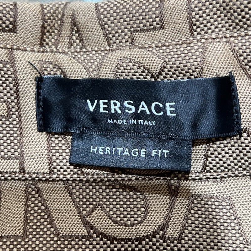 ヴェルサーチ VERSACE ロゴ総柄オールオーバーシャツ 1008738 ポリエステル メンズ 半袖シャツ