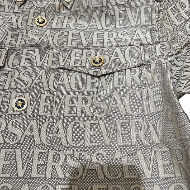 ヴェルサーチ VERSACE ロゴ総柄オールオーバーシャツ 1008738 ポリエステル メンズ 半袖シャツ