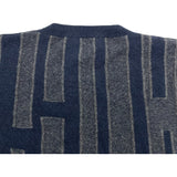 エルメス HERMES H柄長袖ニットセーター ネイビー カシミヤ メンズ セーター