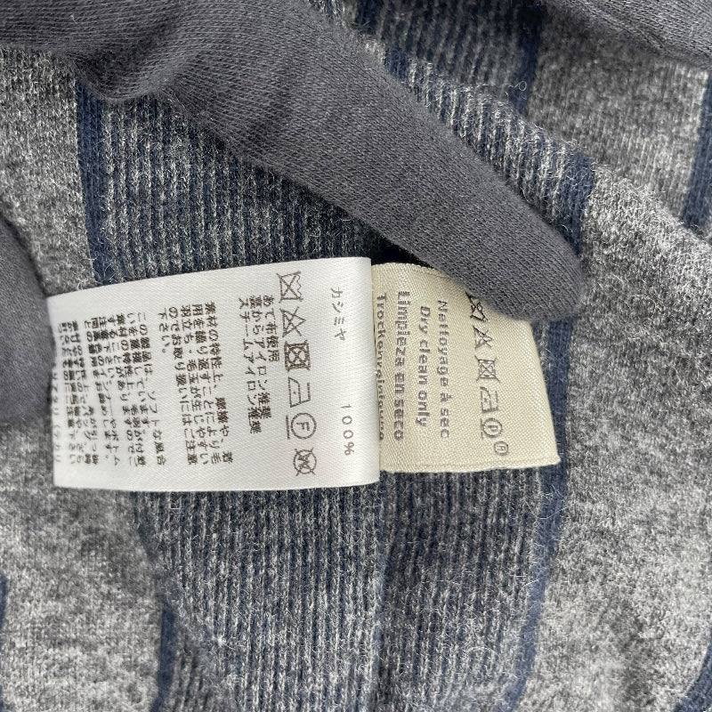 エルメス HERMES H柄長袖ニットセーター ネイビー カシミヤ メンズ セーター