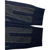 エルメス HERMES H柄長袖ニットセーター ネイビー カシミヤ メンズ セーター