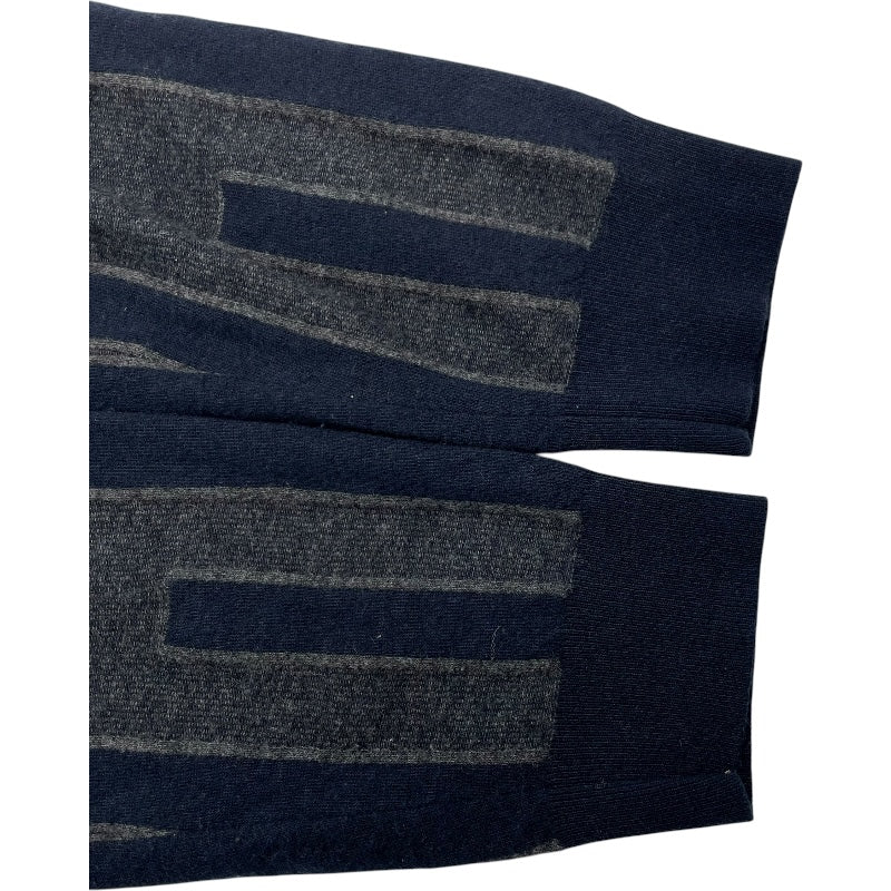 エルメス HERMES H柄長袖ニットセーター ネイビー カシミヤ メンズ セーター