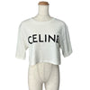 セリーヌ CELINE フロントロゴクロップド半袖Tシャツ 2V761671Q ホワイト コットン レディース 半袖Ｔシャツ