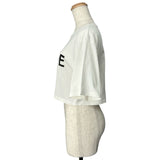 セリーヌ CELINE フロントロゴクロップド半袖Tシャツ 2V761671Q ホワイト コットン レディース 半袖Ｔシャツ