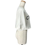 セリーヌ CELINE フロントロゴクロップド半袖Tシャツ 2V761671Q ホワイト コットン レディース 半袖Ｔシャツ
