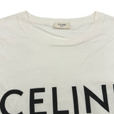 セリーヌ CELINE フロントロゴクロップド半袖Tシャツ 2V761671Q ホワイト コットン レディース 半袖Ｔシャツ
