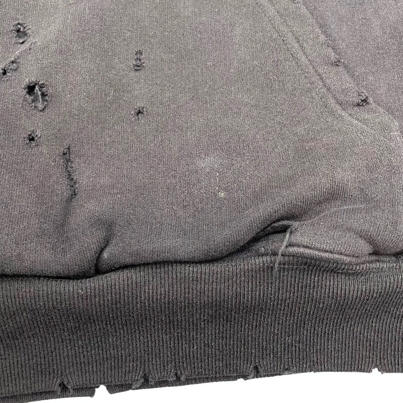 バレンシアガ BALENCIAGA デストロイ加工スウェットパーカー 659403 ブラック 綿 メンズ パーカー