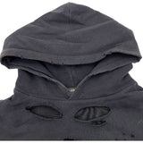 バレンシアガ BALENCIAGA デストロイ加工スウェットパーカー 659403 ブラック 綿 メンズ パーカー