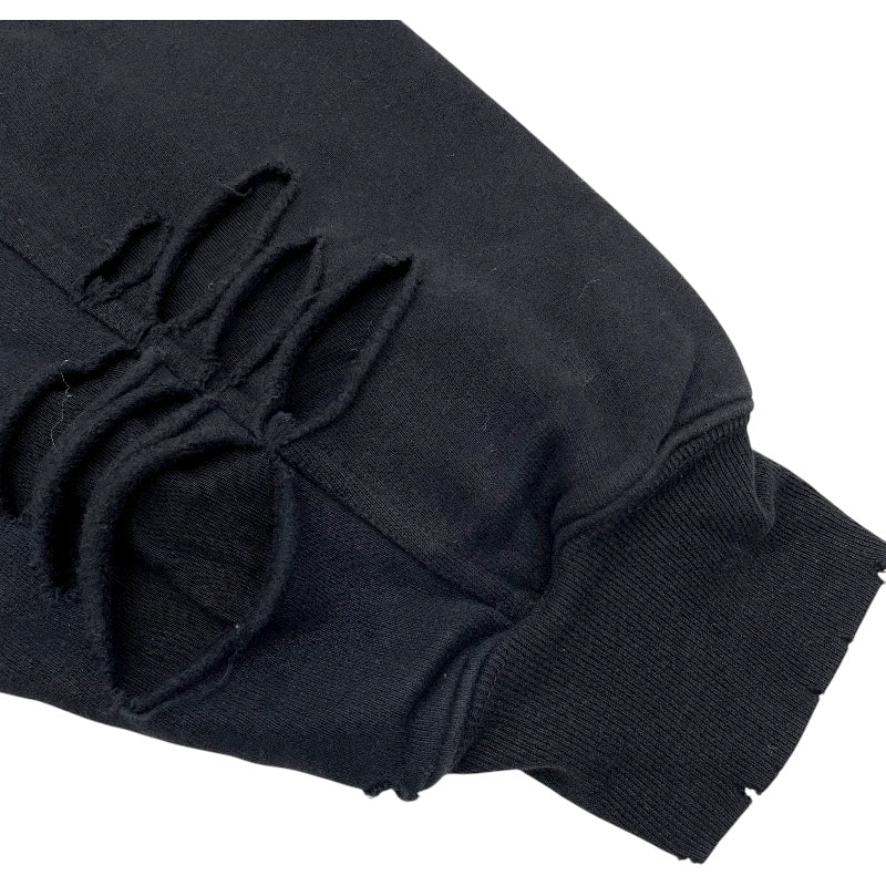 バレンシアガ BALENCIAGA デストロイ加工スウェットパーカー 659403 ブラック 綿 メンズ パーカー