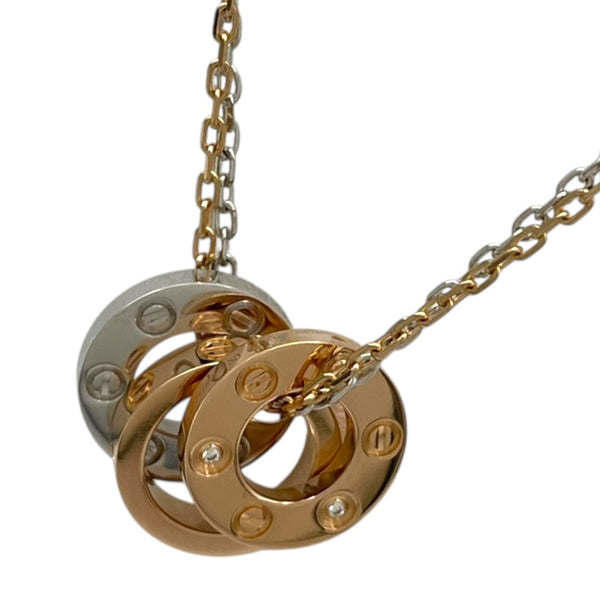 カルティエ Cartier ラブスリーフープネックレス ピンクゴールド/ホワイトゴールド 750/ダイヤモンド ダイヤモンド　 ジュエリー
