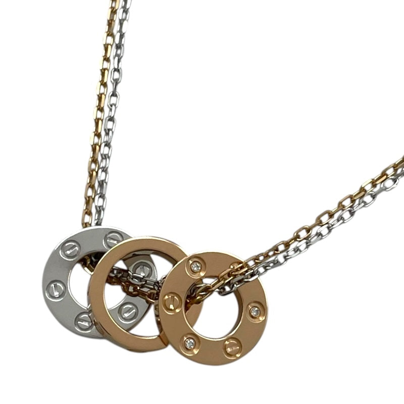 カルティエ Cartier ラブスリーフープネックレス ピンクゴールド/ホワイトゴールド 750/ダイヤモンド ダイヤモンド　 ジュエリー