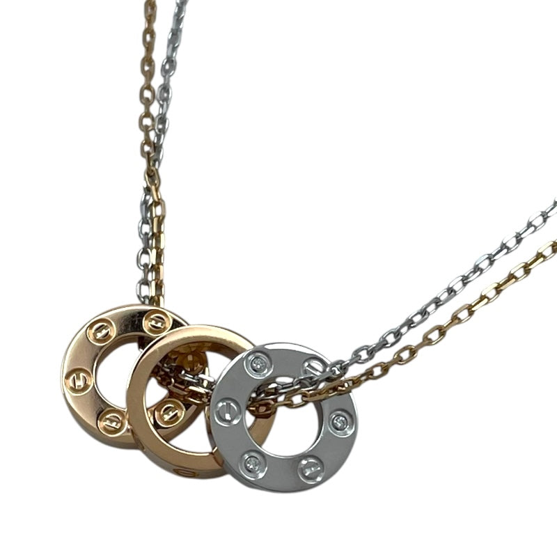 カルティエ Cartier ラブスリーフープネックレス ピンクゴールド/ホワイトゴールド 750/ダイヤモンド ダイヤモンド　 ジュエリー