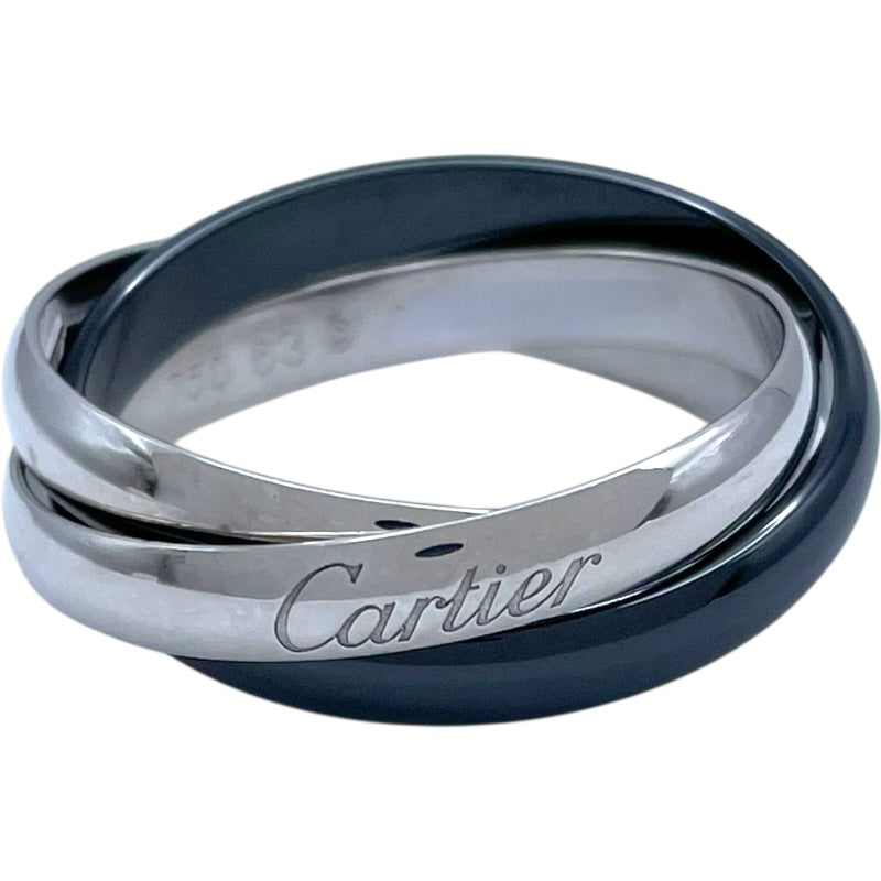 カルティエ Cartier トリニティリング B4234163 ホワイトゴールド/ブラック 750/セラミック メンズ リング・指輪