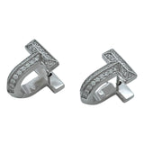 ティファニー TIFFANY＆CO T ワン ハーフ パヴェ ダイヤモンド ハギー ピアス ホワイトゴールド Au750 ダイヤモンド ジュエリー
